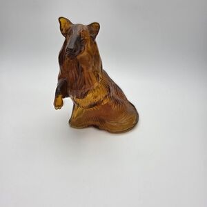 Amber Glass Dog Figurine Avon